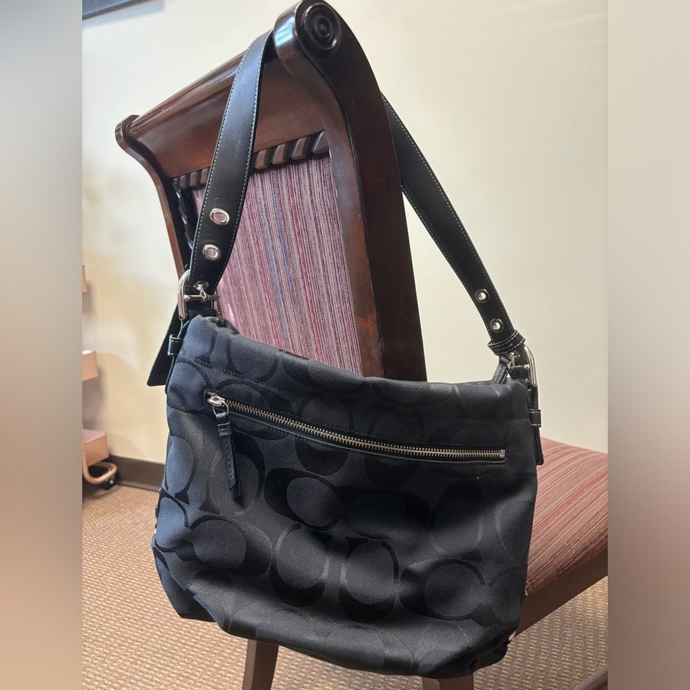 Coach Signature duffle shoulder bag in black